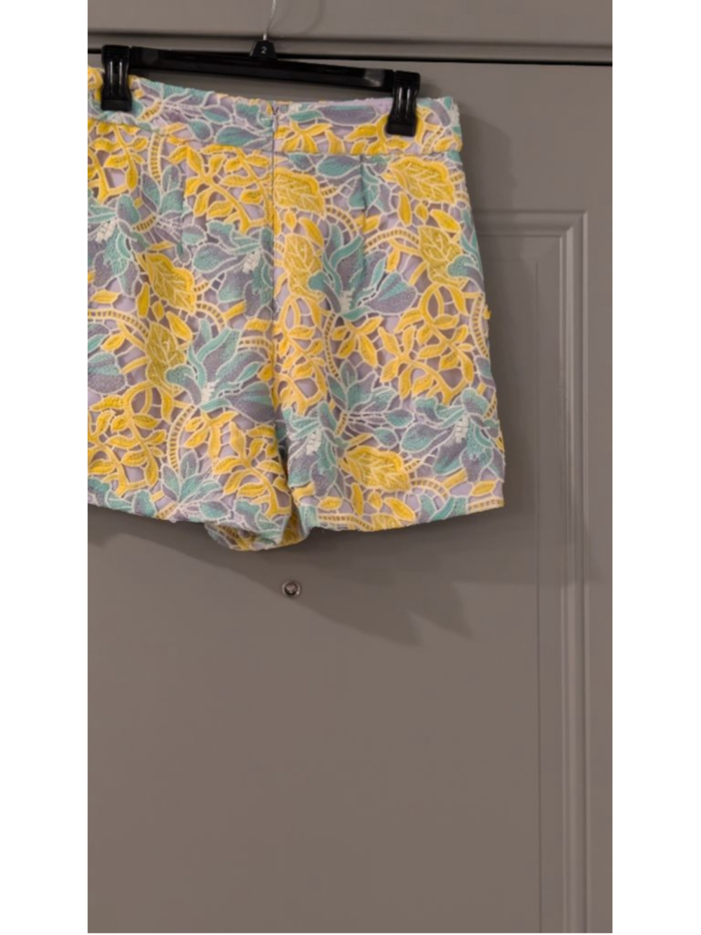 Women's Anthropologie Hutch High Waist Shorts Size 6 Yellow Teal - Picture 5 of 11